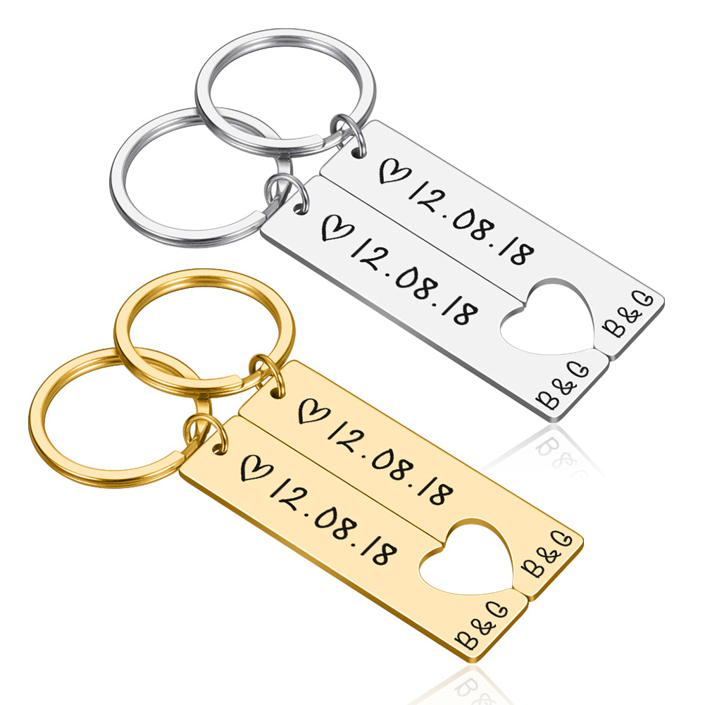 Customized Couples Keychain Boyfriend Girlfriend Keyring Husband Anniversary Valentine Day Gift Customized Couples Keychain Boyfriend Girlfriend Keyring Husband Anniversary Valentine Day Gift